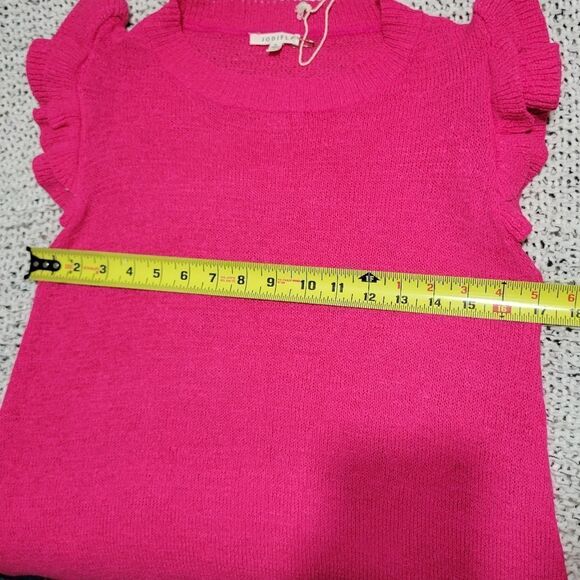 Jodifl pink knit top Ruffle Sleeves Sz Small - Picture 9 of 10
